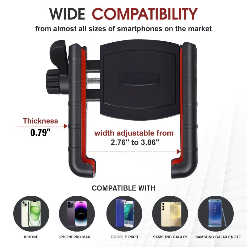 DEGUM Upgraded Golf Cart Phone Mount Holder Compatible with EZGO/Club Car/Yamaha, [Big Phones & Thick Cases Friendly] Universal Phone Holder Compatible with iPhone/Galaxy/Google Pixel, All Smartphones - Image 3
